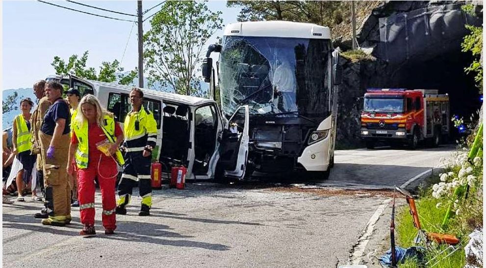 En buss kjørt av en litauer havnet i en ulykke i Norge